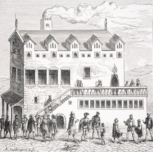 Hotel of the Chamber of Accounts in the Courtyard of the Palace in Paris, after a Woodcut in 